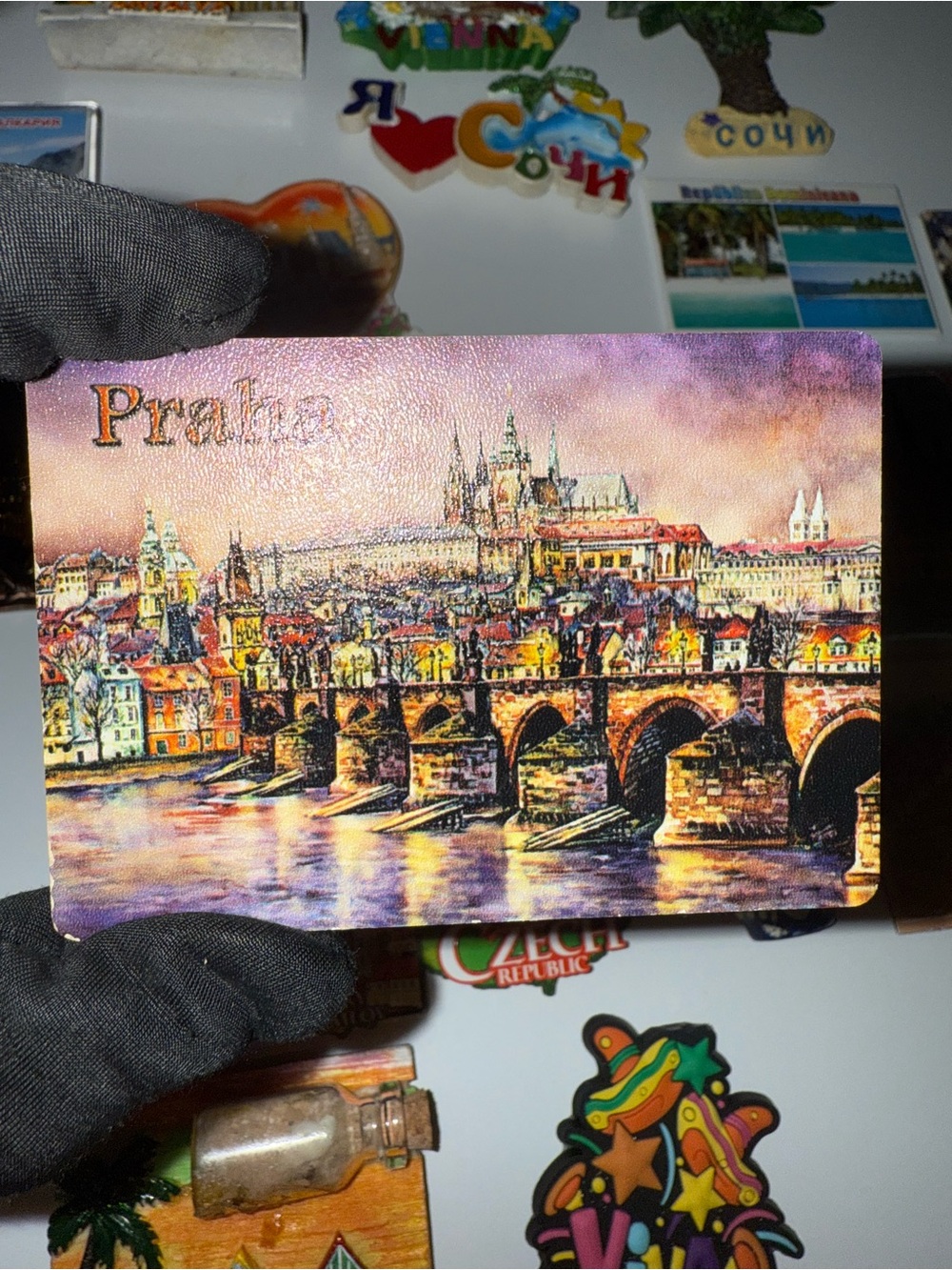 Travel Tourism Souvenir Wooden Fridge Magnet Pin Praha City Europe New